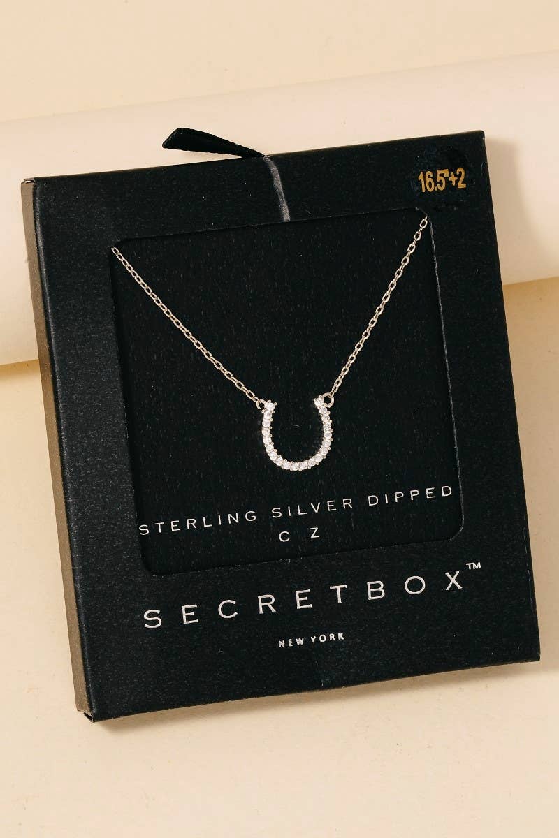 Secret Box Gold Dipped Horse Shoe Pendant Necklace