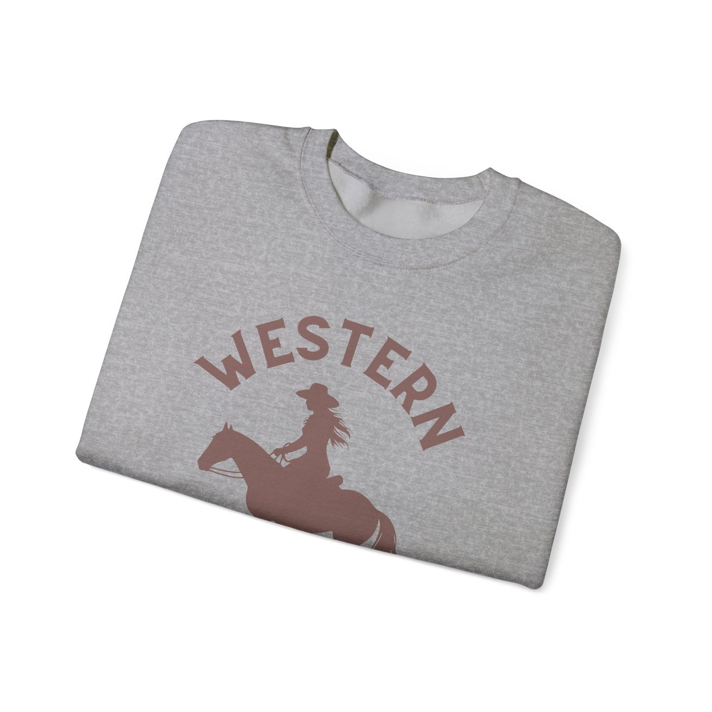 Western Woman Crewneck Sweatshirt - Cozy Apparel for Horse Lovers