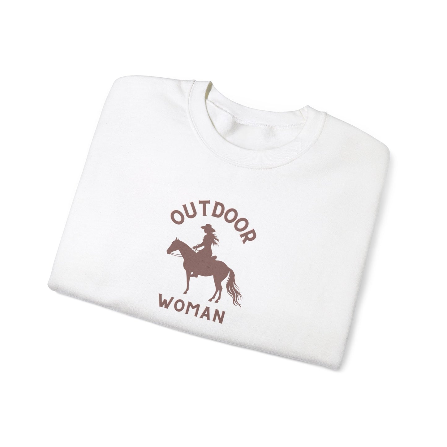 Outdoor Woman Riding Horse Heavy Blend™ Crewneck Sweatshirt