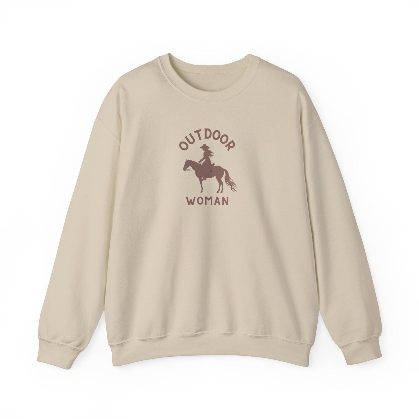 Outdoor Woman Riding Horse Heavy Blend™ Crewneck Sweatshirt