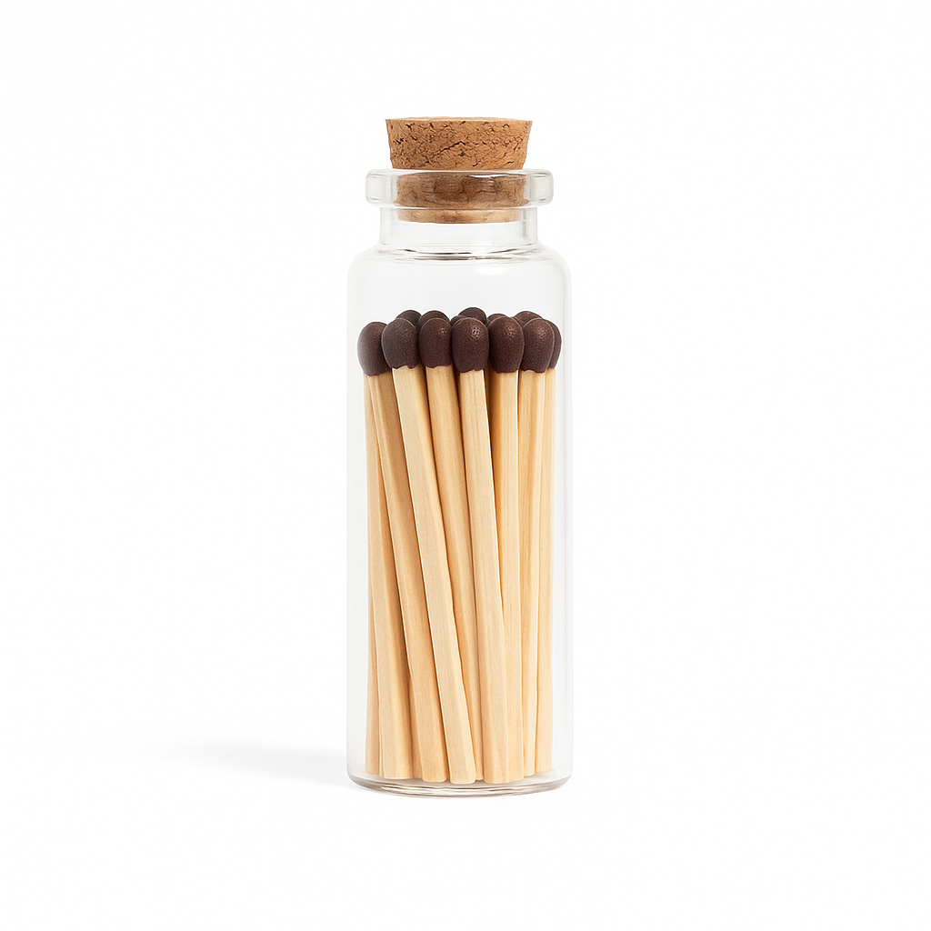 Brown Matches in Small Corked Vial