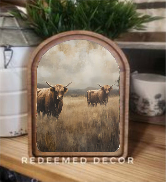 Arch Top Meadow Highlands Framed Art