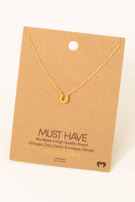 Gold Dipped Mini Horseshoe Pendant Necklace