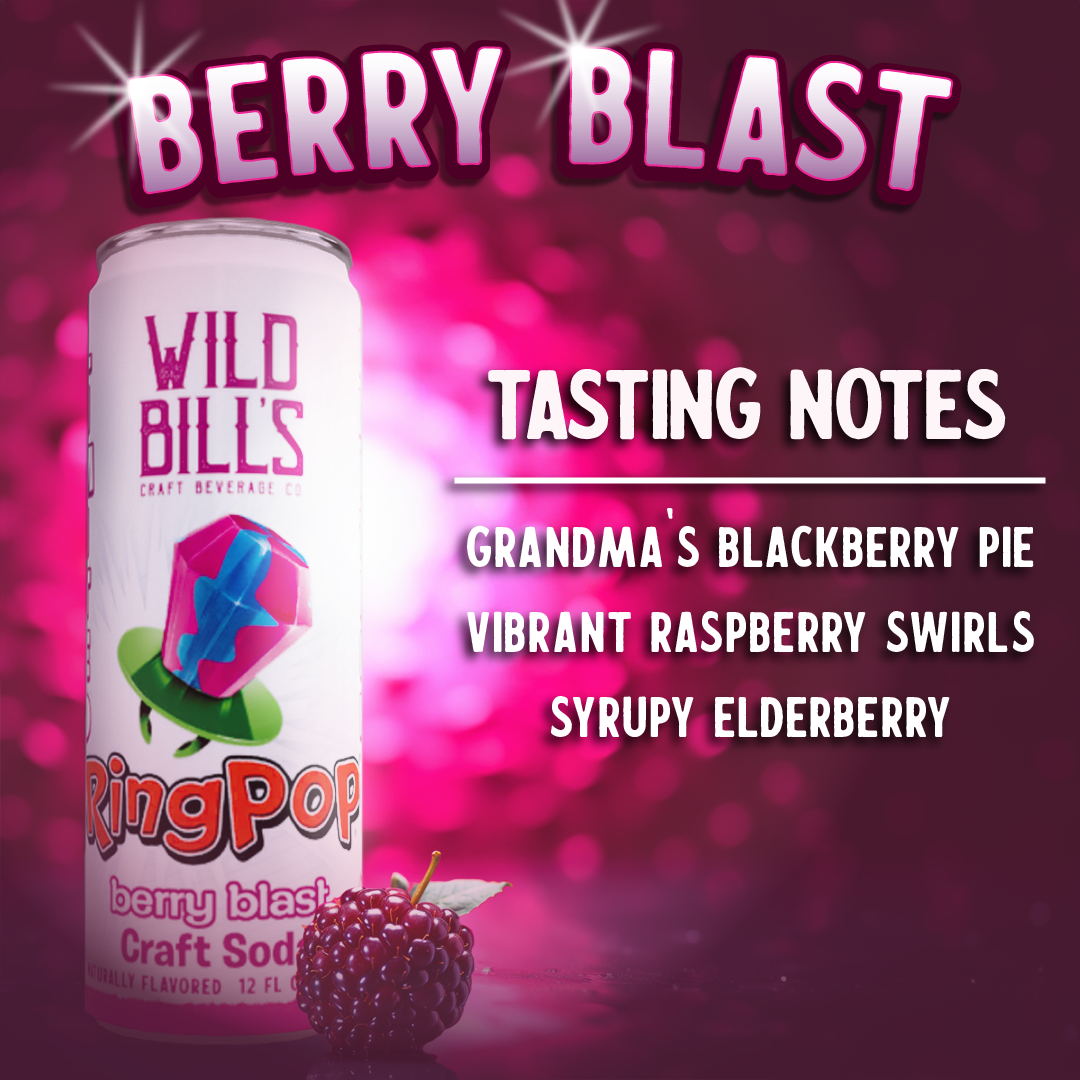 Ring Pop Soda Berry Blast Pure Cane Sugar, 12-Pack, Cans