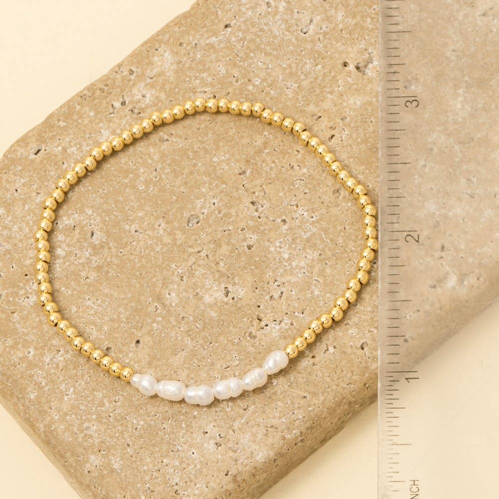 Stainless Steel And Pearl Beaded Bracelet