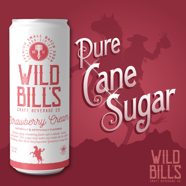 Strawberry Cream  - Premium Cane Sugar Soda, 12-Pack, Cans