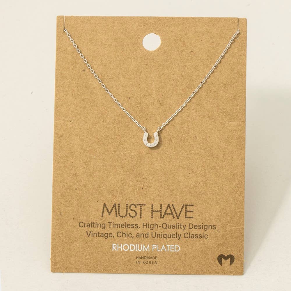 Gold Dipped Mini Horseshoe Pendant Necklace