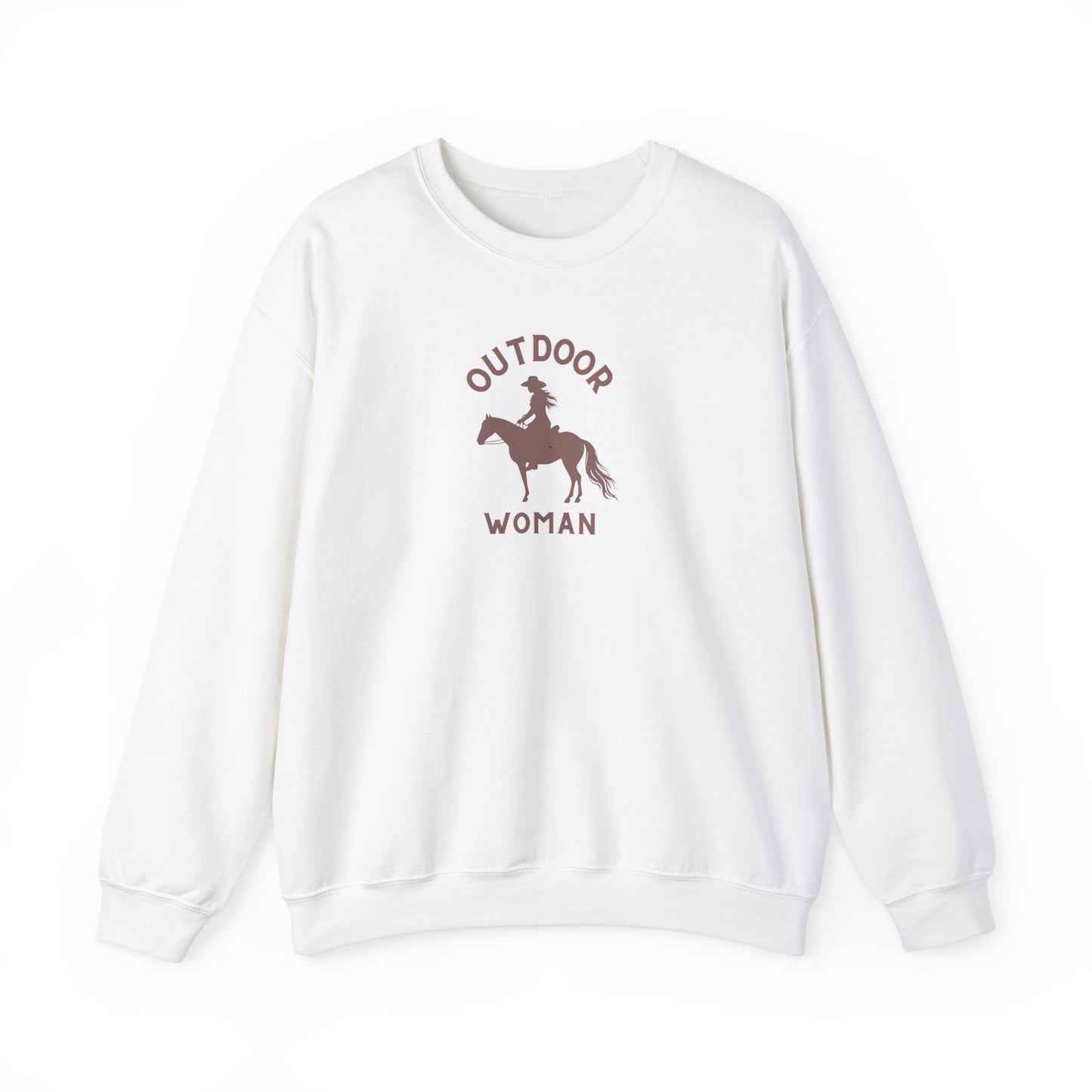 Outdoor Woman Riding Horse Heavy Blend™ Crewneck Sweatshirt