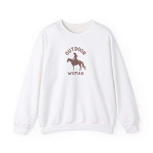 Outdoor Woman Riding Horse Heavy Blend™ Crewneck Sweatshirt