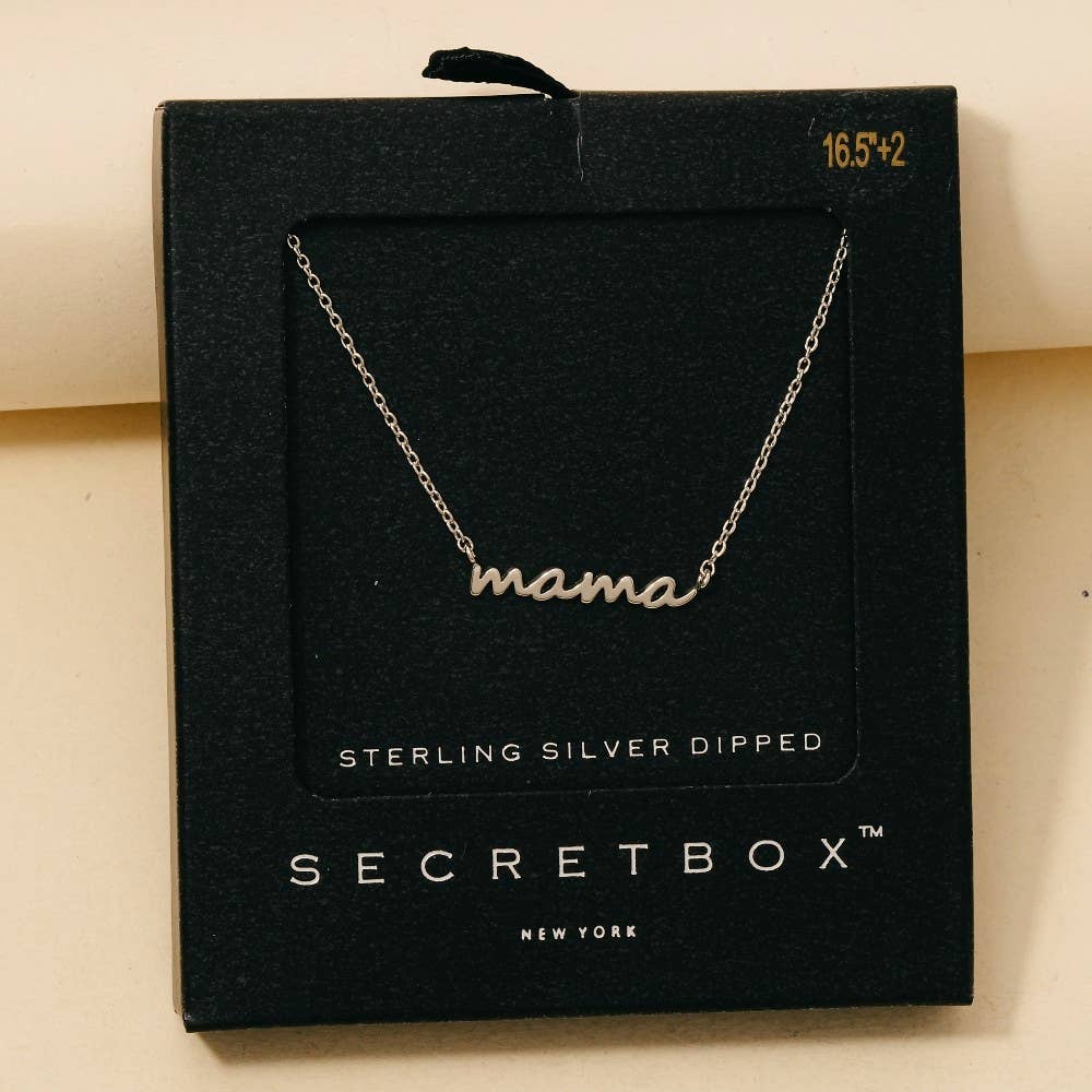 Secret Box Gold Dipped Dainty Mama Pendant Necklace