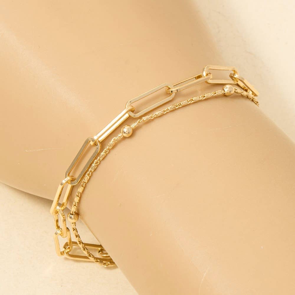 Mixed Layered Dainty Chain Bracelet