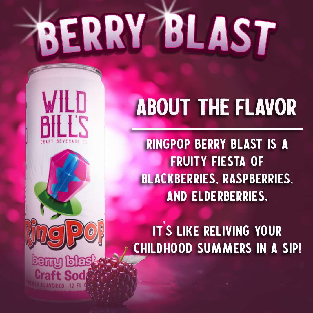 Ring Pop Soda Berry Blast Pure Cane Sugar, 12-Pack, Cans
